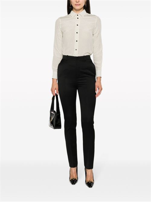 Wool satin trousers SAINT LAURENT | 766158Y2F351000